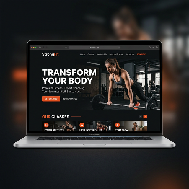StrongFit Desktop Mockup